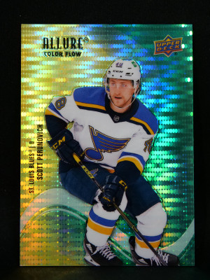 22-23 Allure Scott Perunovich SF-22 Yellow-Green Spectrum St. Louis Blues	42/65 front